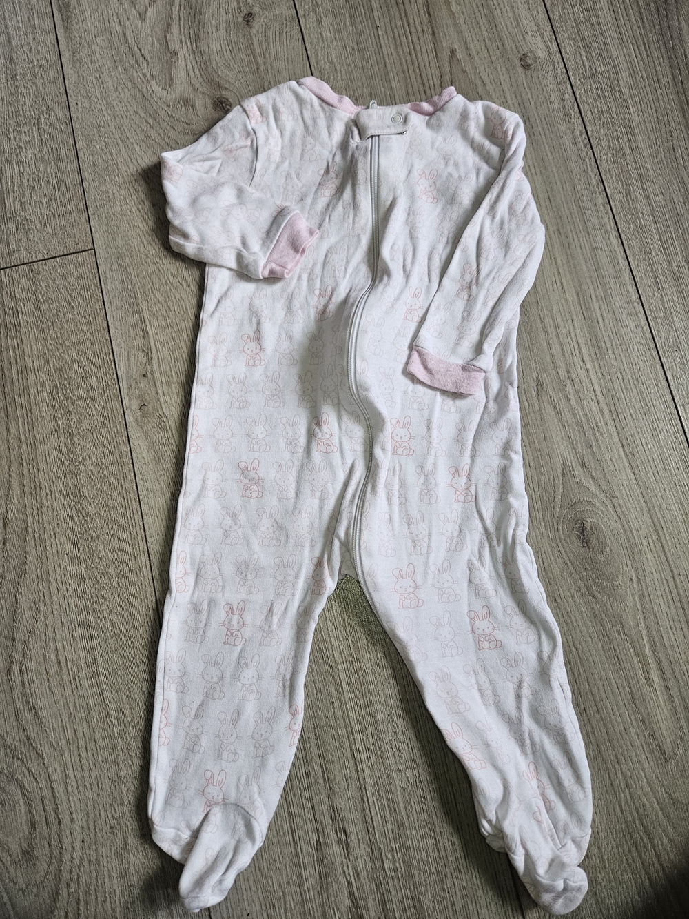 George Baby Pink and White Bunny Footed Sleep Sack 6-12m